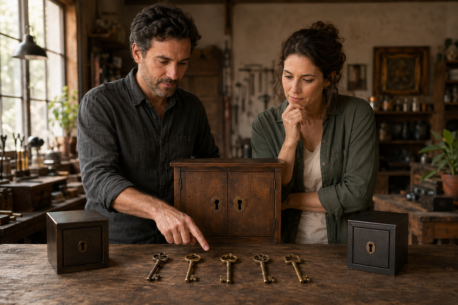A couple compares shared budgeting options while keeping separate bank accounts